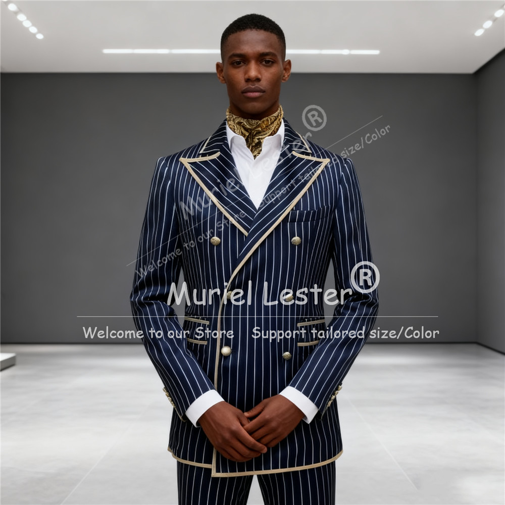 Men Grooming Outfit - Abiti da uomo a righe blu