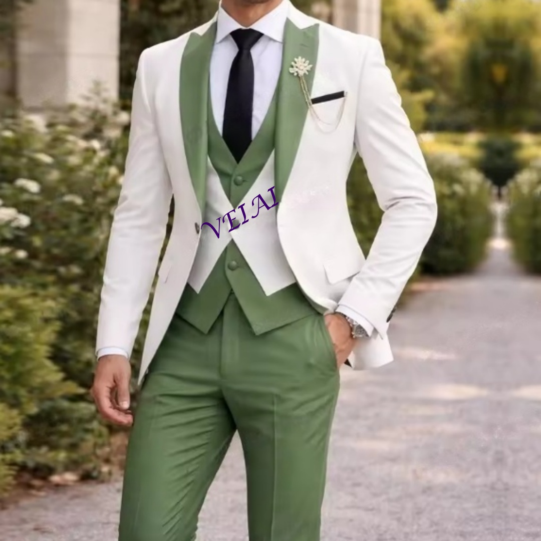 Men Grooming Outfit - Abito da uomo formale personalizzato bianco