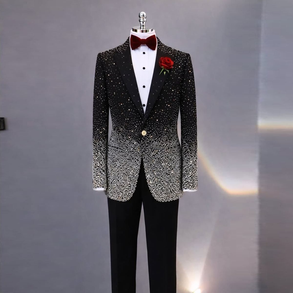 Men Grooming Outfit - Elegante Completo da Uomo con Strass